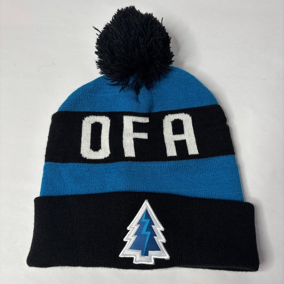 Other - OFA (Oregon Futbol Academy Soccer) Blue Striped Beanie Pom Blokecore Hat Tree